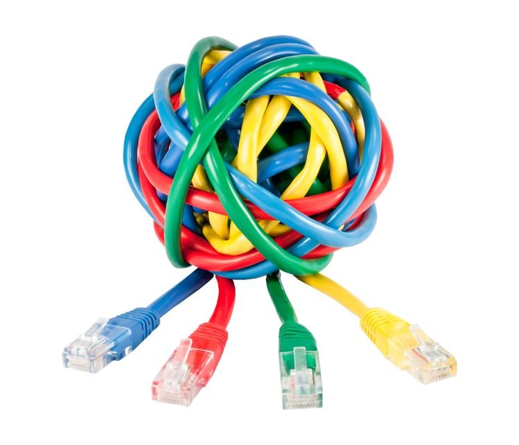 Tangled ball of Patch Cables